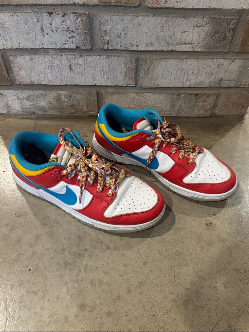 Nike Kids Multicolor Low-Top Sneakers — Red, Blue, Yellow & White